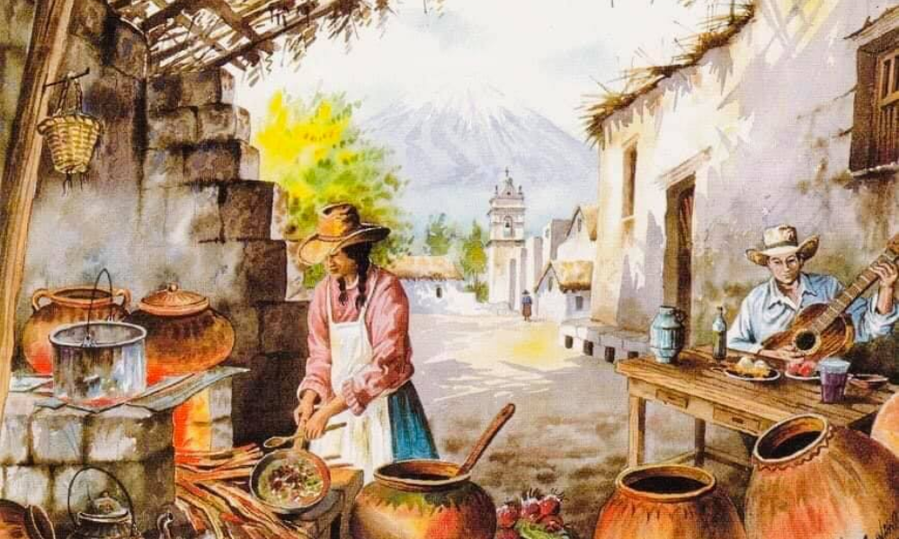 Ambiente rústico de picantería tradicional en Arequipa