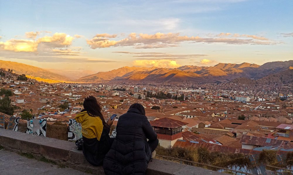 Traveler at sunset — emotional side of visiting the Andes