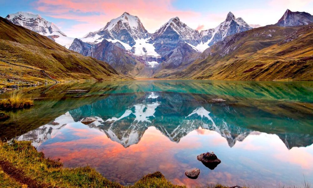 Andes mountains reflected in lake — nature as an emotional mirror